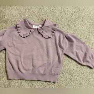 Zara Kids Ruffled Collar Sweater - Mauve